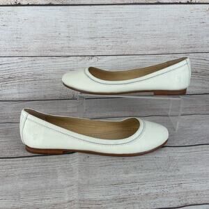 Frye Carson Womens Sz 9.5M Ballet Flats White Tubmled Leather
